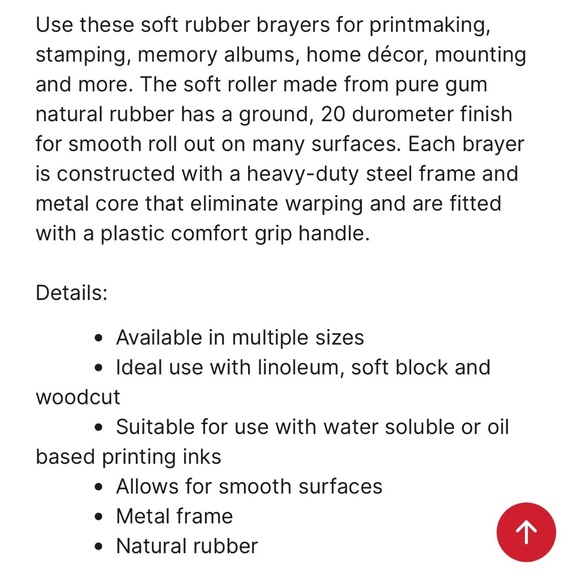 Speedball soft rubber Brayer 4” - Picture 5 of 6